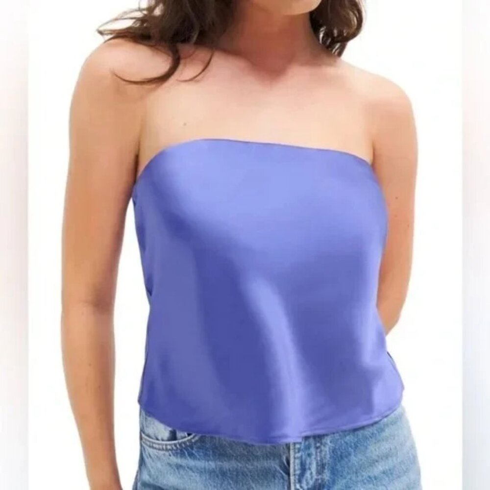 Reformation Spritz Strapless Silk Top